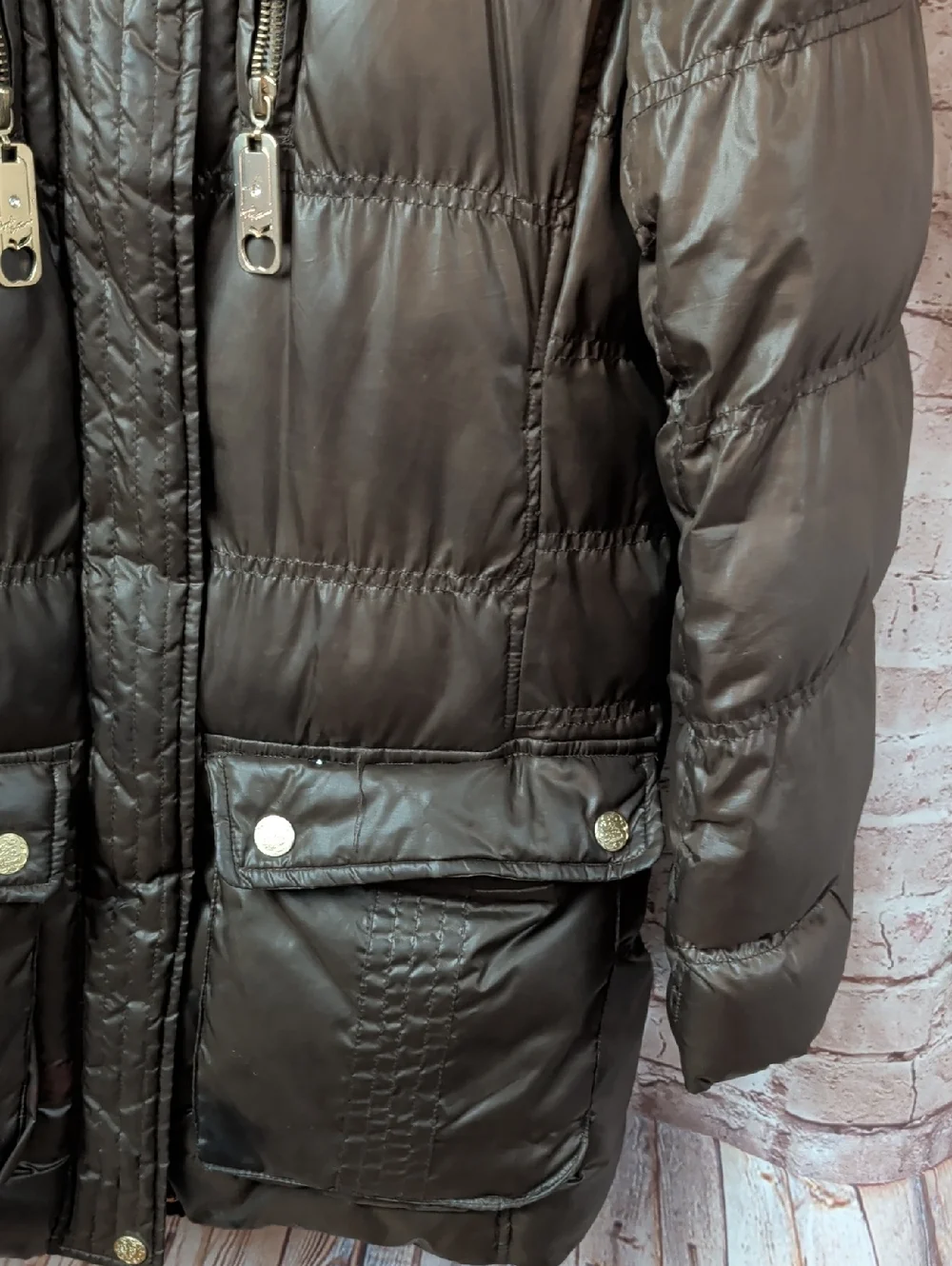 Apple Bottoms Brown Puffer Coat Jacket Large - Picture 3 of 11